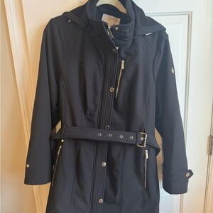 MICHAEL Michael Kors Black Belted Trench Coat